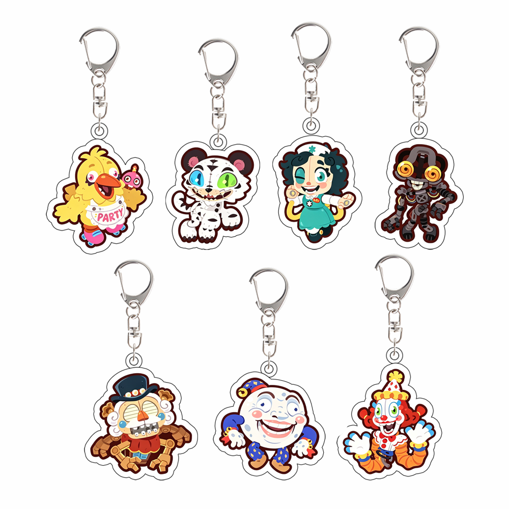 for Popular Game FNAF Lolbit Springtrap Lefty Peripheral Acrylic Keychain Backpack Decoration Pendant Exquisite Festival Gift