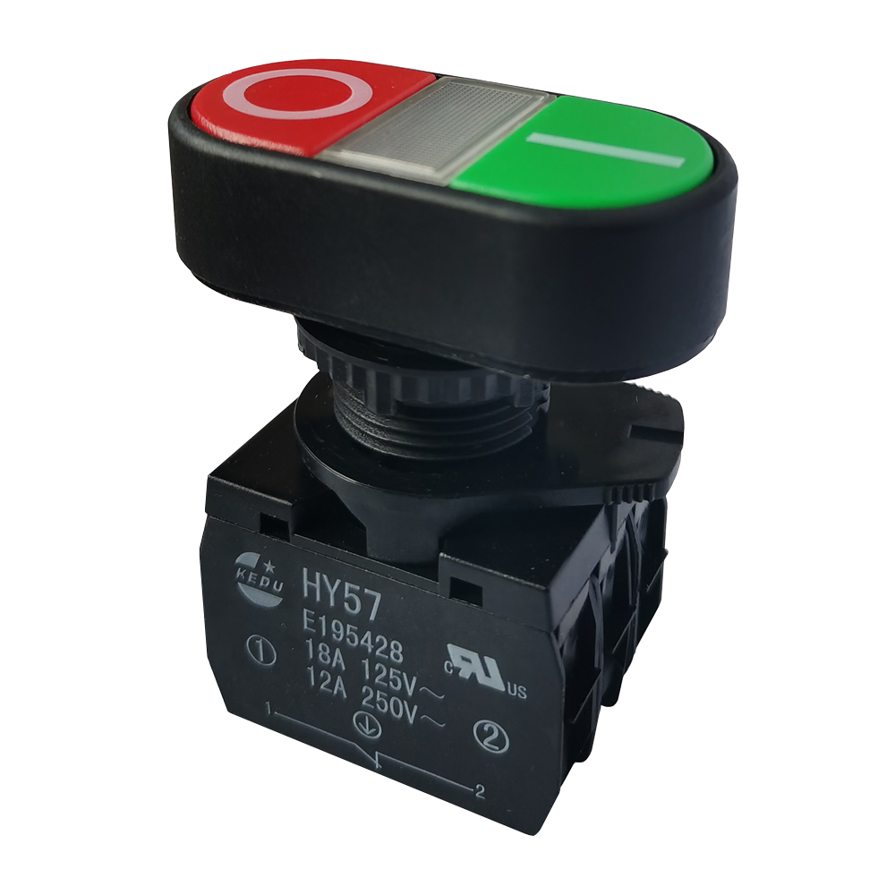 1Pcs KEDU HY57 Push Button Switches for Industrial Electrical Appliances and Similar Device 1NO 1NC AC125V 250V 400V E195428