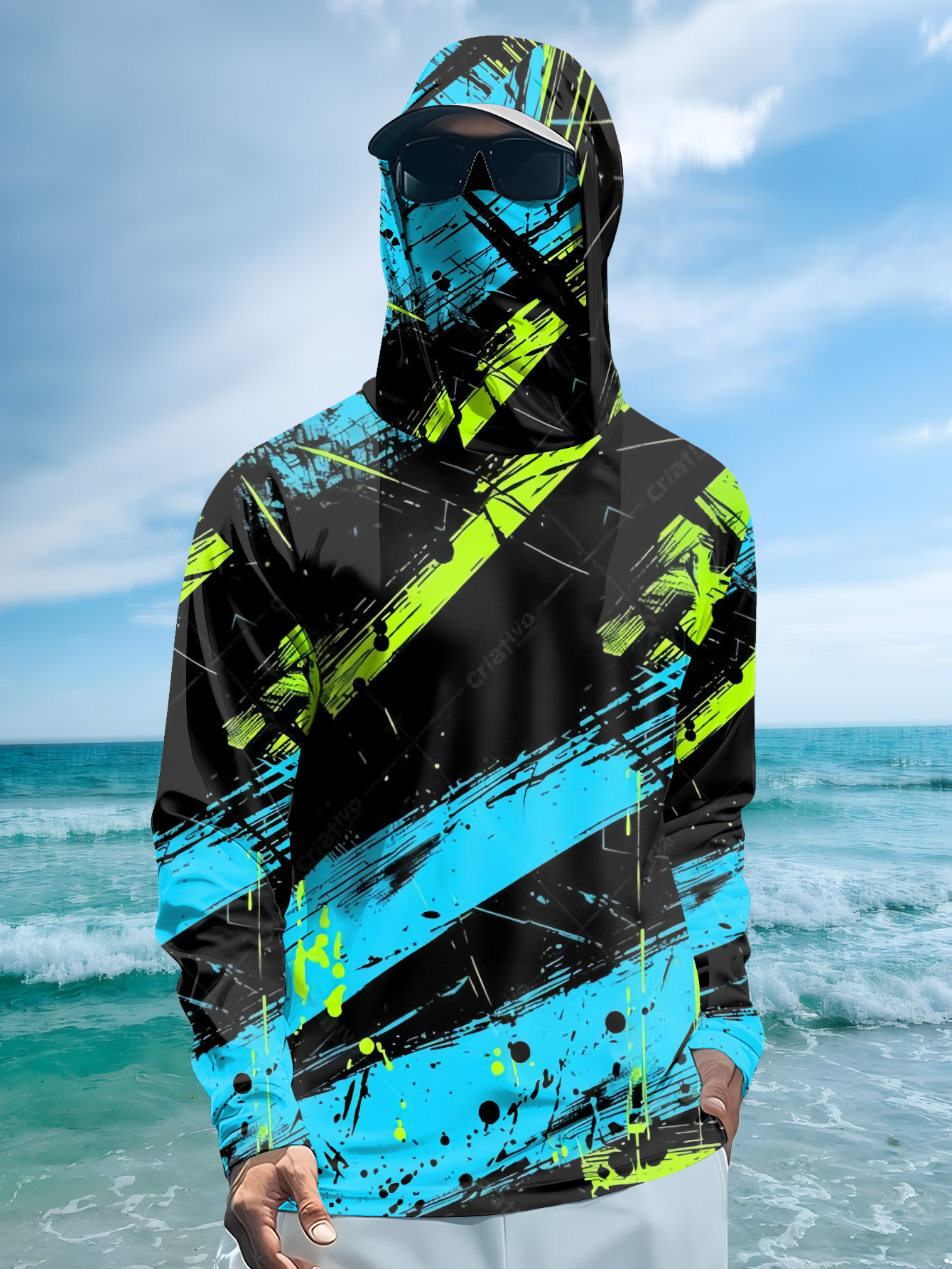 Fishing Hoodie Men Long Sleeve Quick Dry Breathable Clothing UV Protection Outdoor Fishing T-Shirt Fishing Clothes