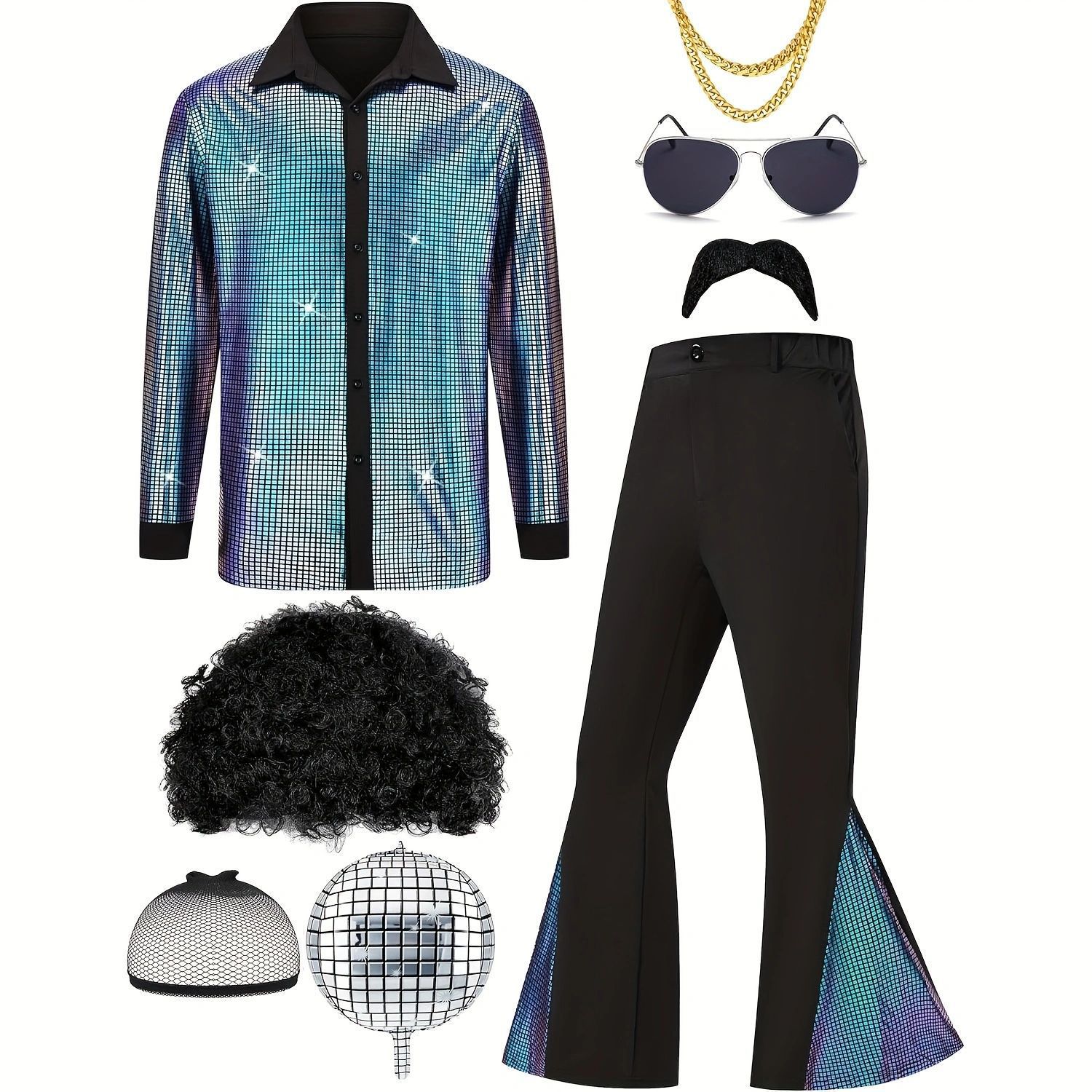 Spring New 70 Generation Boys Classic Casual Retro Glossy Suit Disco Performance Suit Clothing