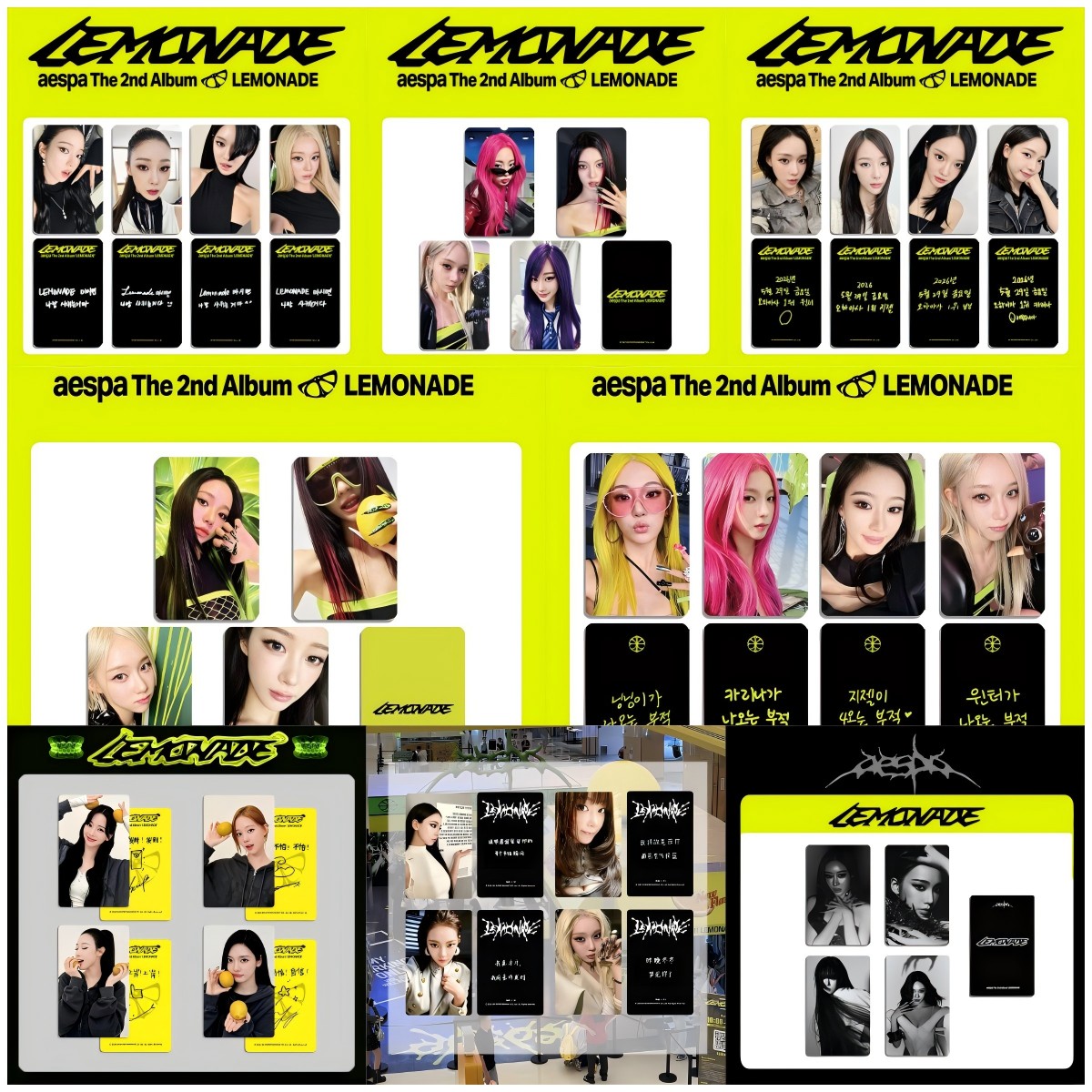 4PCS New Popular KPOP Group AESPA "LEMONADE" New Album Card Supporting Photo Card LOMO Card Toy Gift