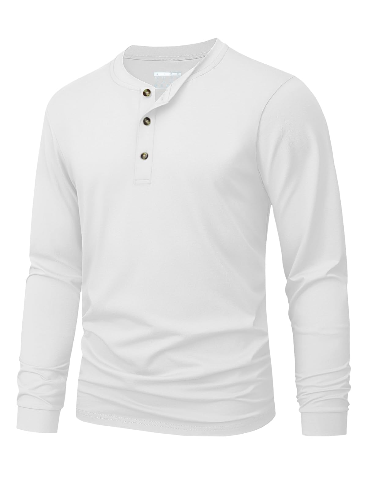 Men's Henley T-Shirt Simple Solid Color Print Long Sleeve T-shirts Fashion Versatile Loose Top Spring and Autumn Casual Clothing