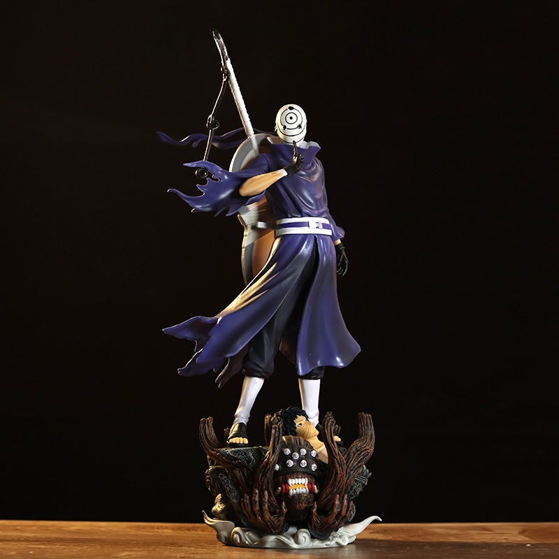 Popular New Product Naruto Figurine Standing Posture Giant Wave Uchiha Dual Head Anime Model Desktop Decoration Ornament Gift
