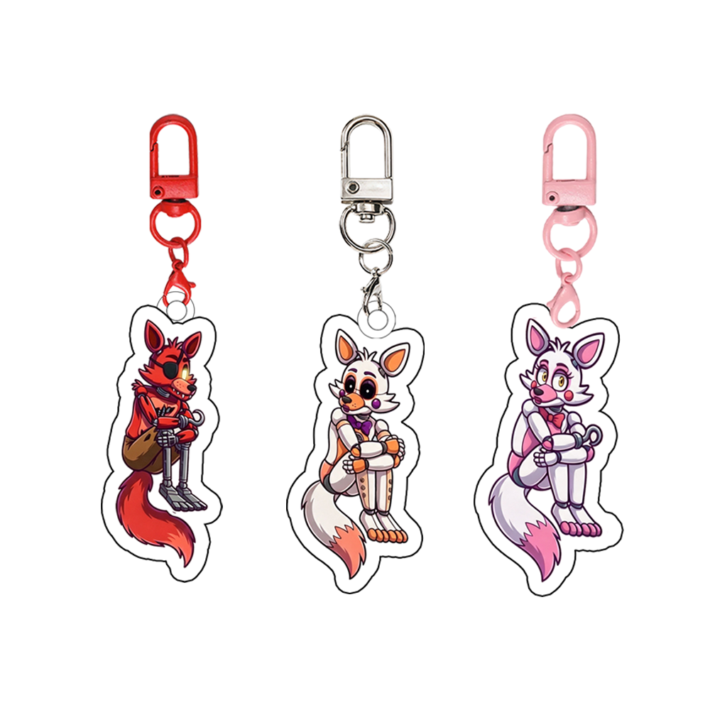 for Popular Game FNAF Foxy Lolbit Mangle Series Peripheral Acrylic Keychain Backpack Decoration Pendant Exquisite Festival Gift