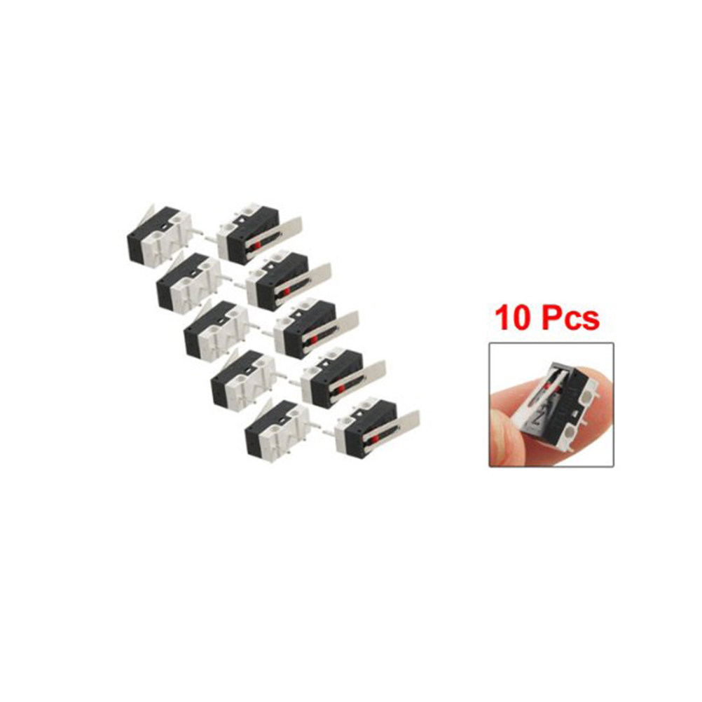 10 pcs Micro Switch 3Pin Spdt 1A 125V Plastic Metal For Electronic Instrument Appliance Electrical Equipment