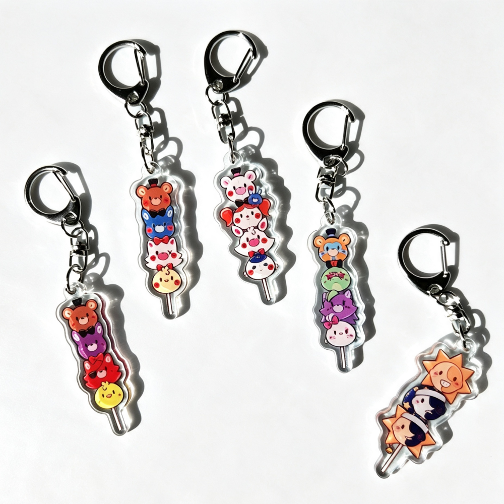 for Popular Game FNAF Freddy Fazbear Chica Foxy Bonnie Acrylic Keychain Q Version Decoration Pendant Festival Gift Ornament