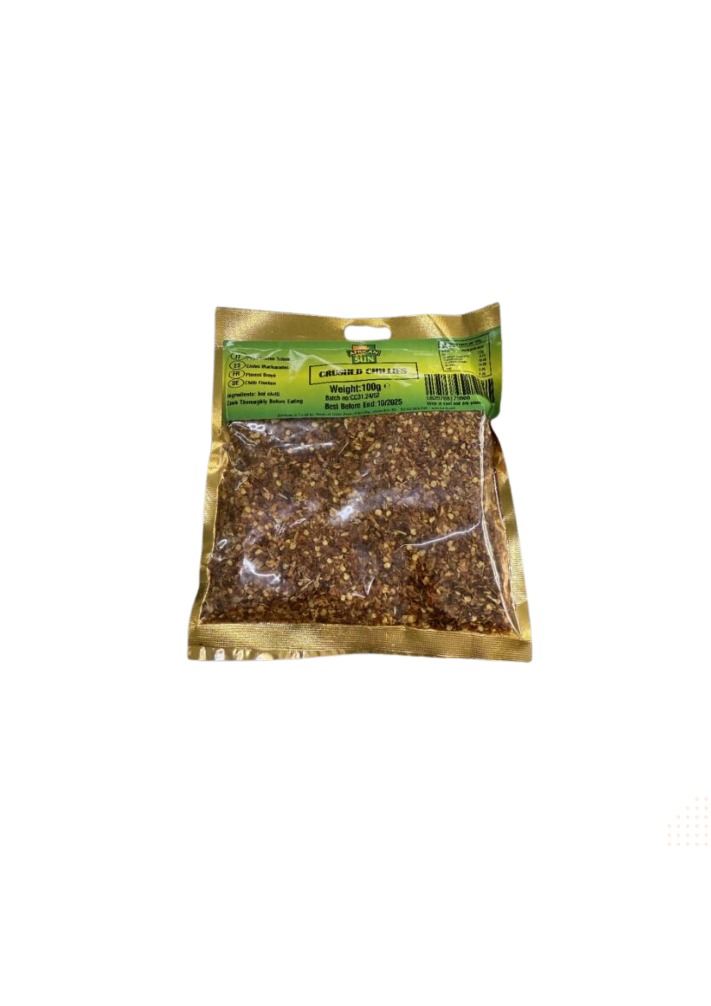 African sun crushed chillies