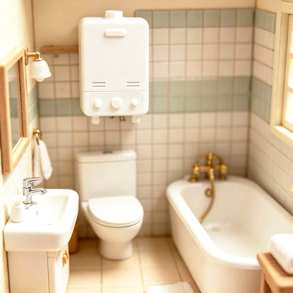 Miniature Water Heater Model Dollhouse Furniture Accessories 1:12 Scale Resin Utility Appliance DIY Mini House Decoration