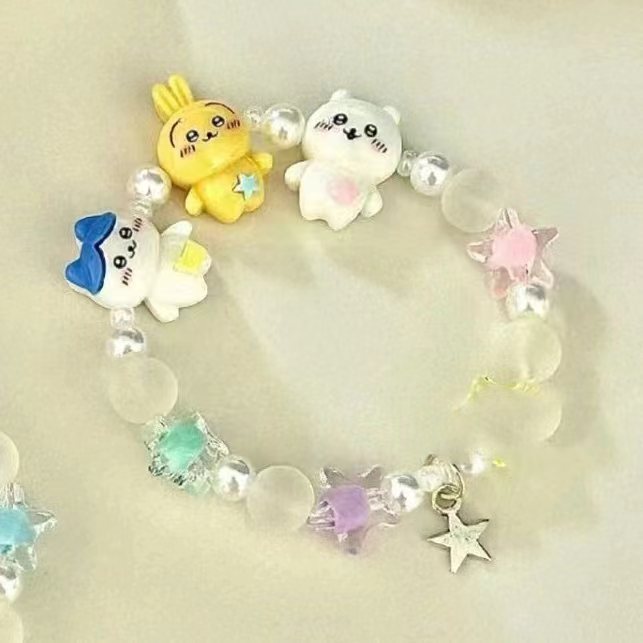 Popular Cartoon Chiikawa Bracelet Niche Design Sense Jiyi Xiaohachi Usaki Bracelet New Hand Jewelry Girls Birthday Gift Toys