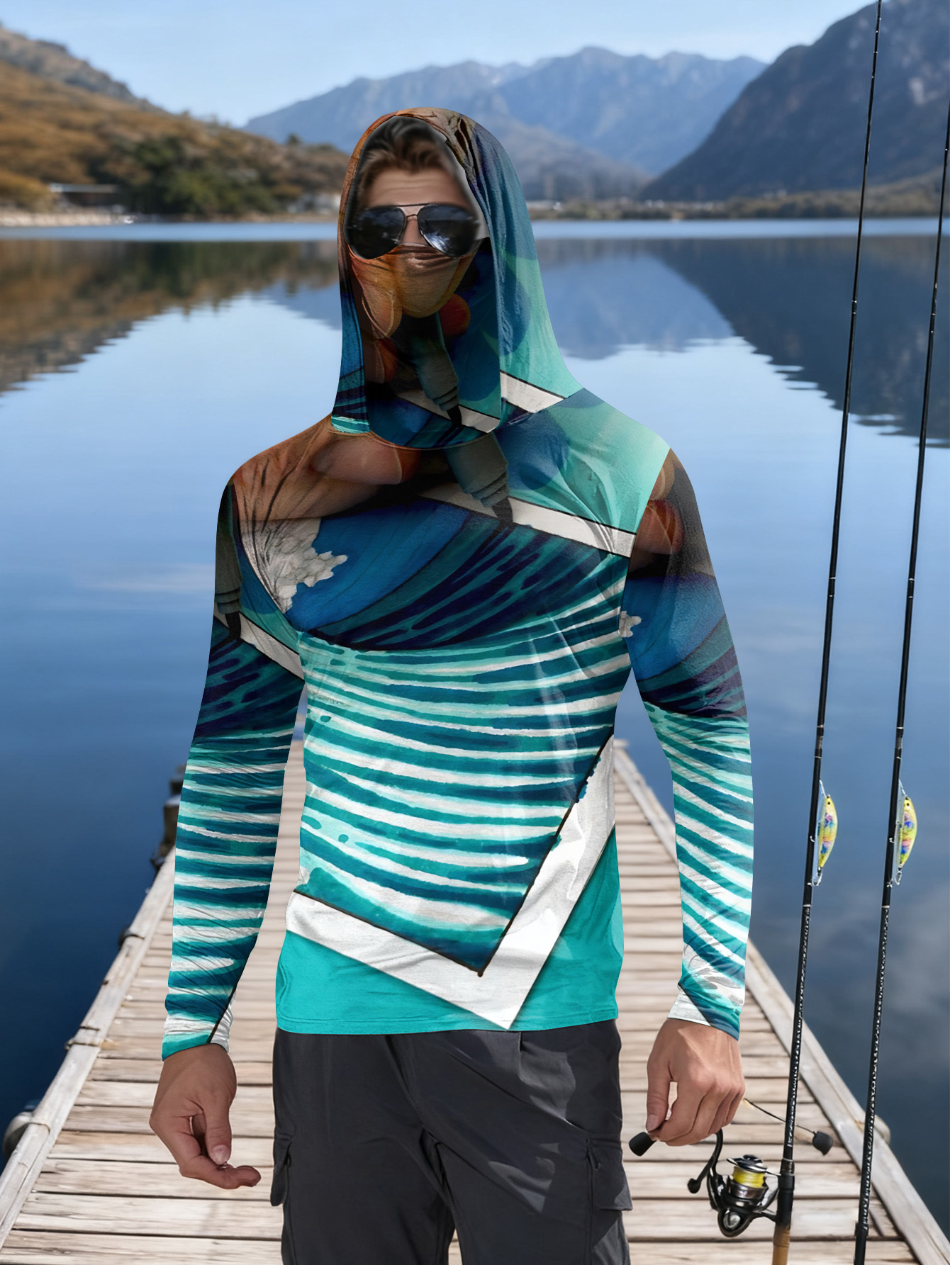 Fishing Hoodie Men Long Sleeve Quick Dry Breathable Clothing Uv Protection Outdoor Fishing T-shirt fishing clothes