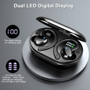 Q38 New Wireless Earbuds for Running Sports, Wireless Earphones with Pure Bass Sound, Over Ear Headphones with Dual-LED Display Earphones Noise Cancelling Headset Built-in Microphone