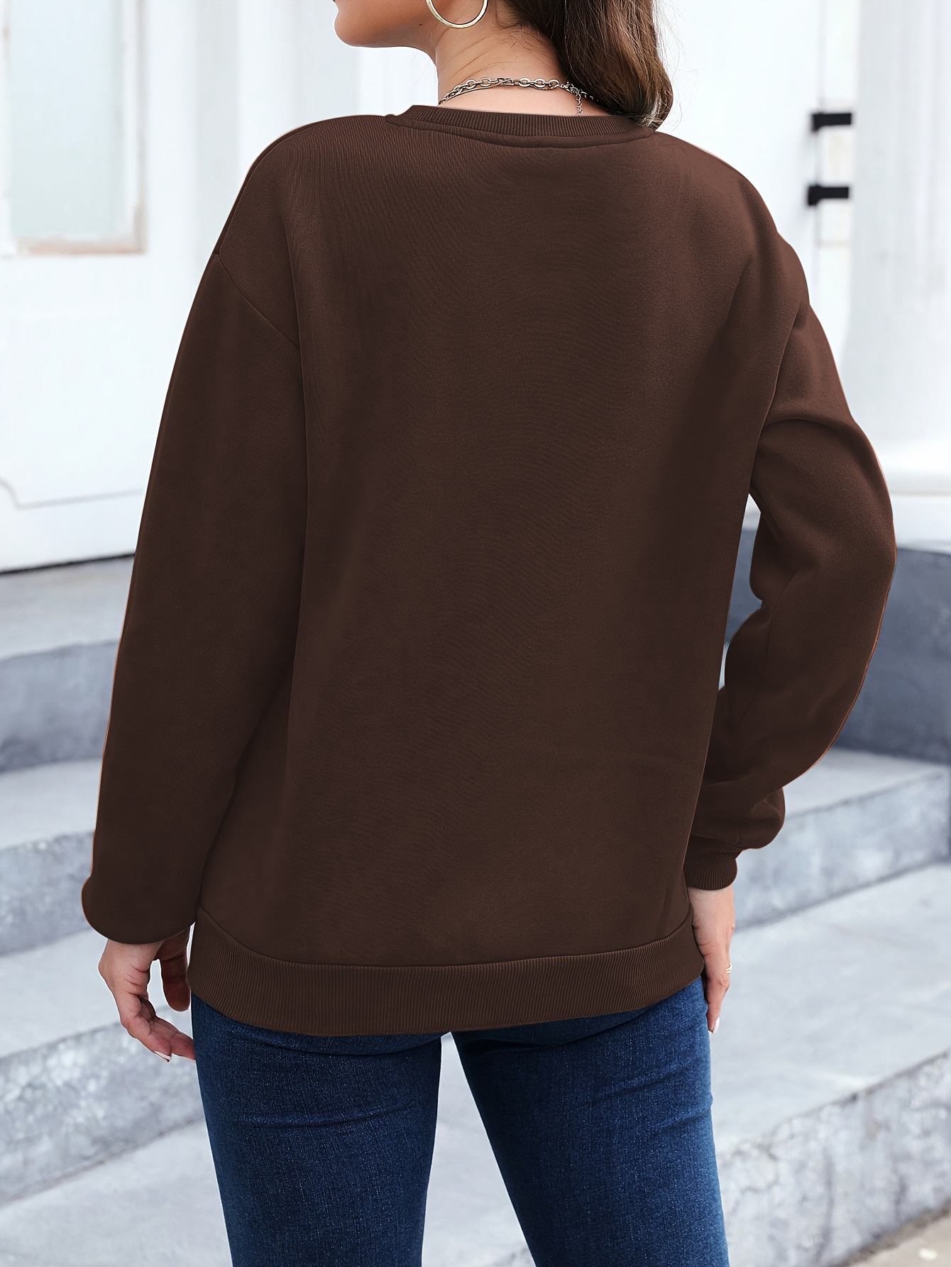 [Elegant Hearts Sweater] Elegant & Soft Women's Navy Blue Hearts Pattern Pullover Sweater | Long Sleeve Round Neck Sweater for Fall/Winter, Machine Washable Tops for Everyday & Formal Outfits, Ladies Sweaters, Autumn Apparel, Relaxed Fit, Comfortable Knitwear