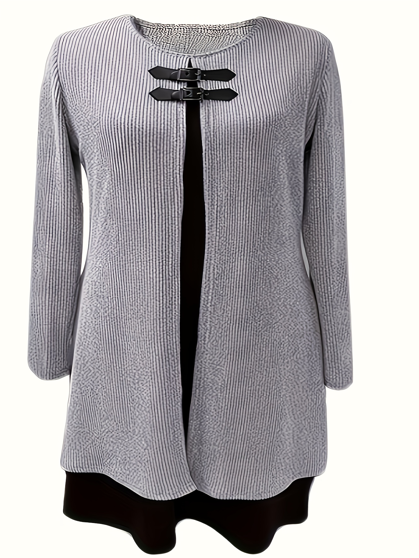 Autumn and Winter New Round Neck Two-Piece Spliced Color Block Elegant Women's Dress