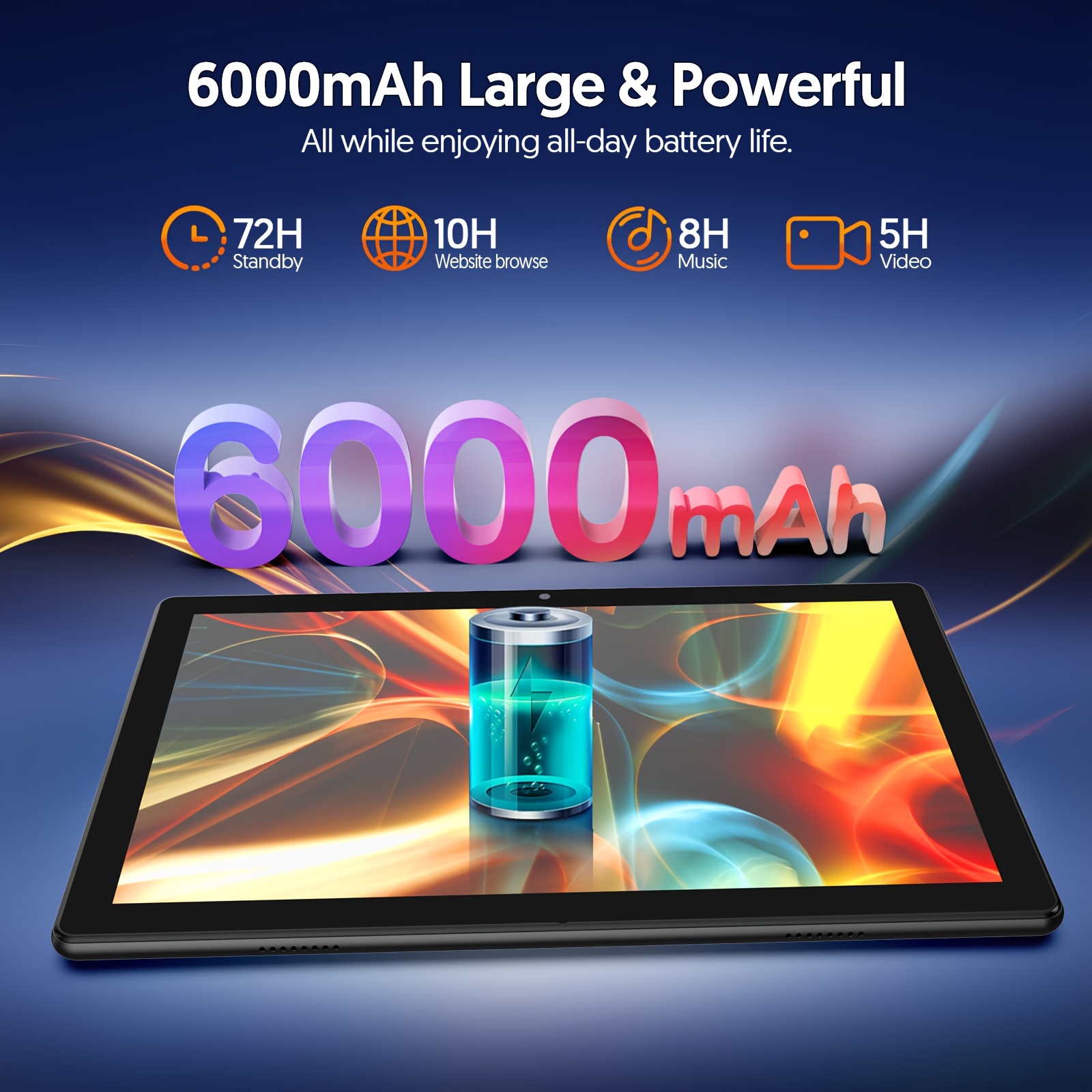 New 10.1-Inch Android 15 Tablet, Two-In-One Tablet with Keyboard, Mouse, Stylus And Protective Case, 12(3+9)GB RAM, 64GB ROM, Quad-Core Processor, 2.0MP+8.0MP Camera, Battery, Cost-Effective Tablet, Suitable for Technology Enthusiasts, Daily Use