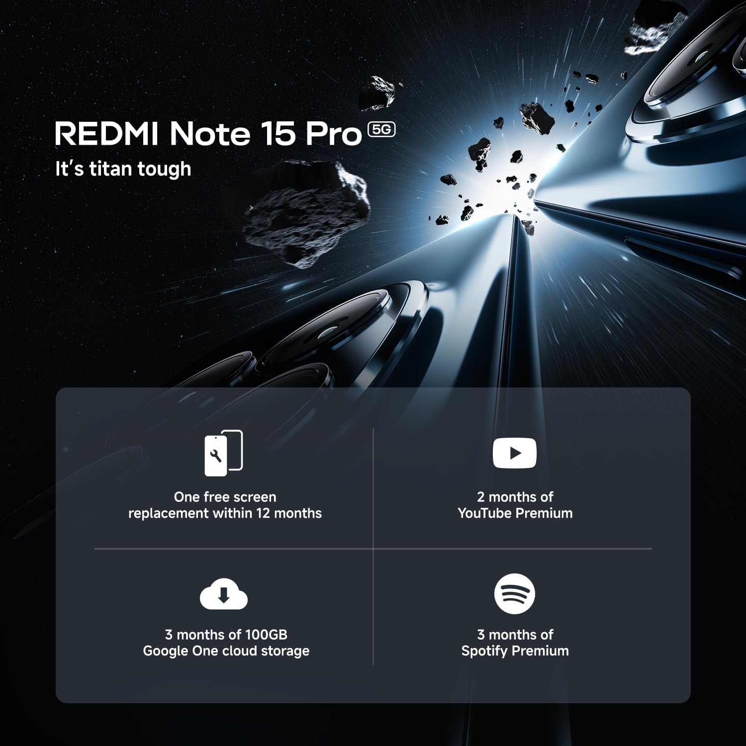 XIAOMI Redmi Note 15 Pro 5G, Smartphone 8+256 GB, Massive 6580mAh Battery, IP66/IP68, New 200MP Camera, 6.83" AMOLED Display, Black, Warranty 2 years, Charger Not Included - Image 2