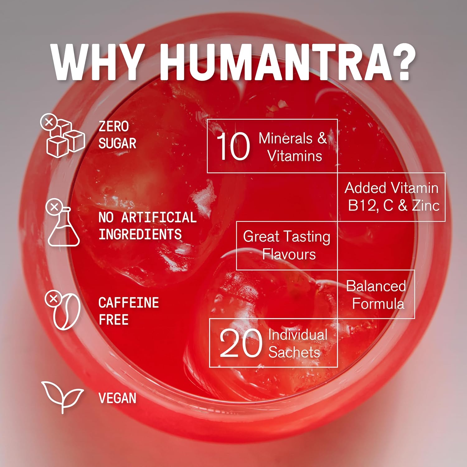 Humantra Electrolyte Packets | Zero Sugar | W/ 6 Electrolytes | Electrolytes Powder (20 Count, Berry Pomegranate) - Image 4