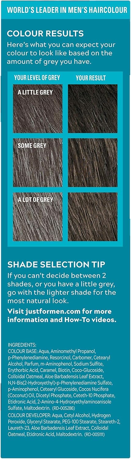 Just for men Moustache & Beard Dark Brown Dye, Eliminates Grey for a Thicker & Fuller Look M45 - Image 9