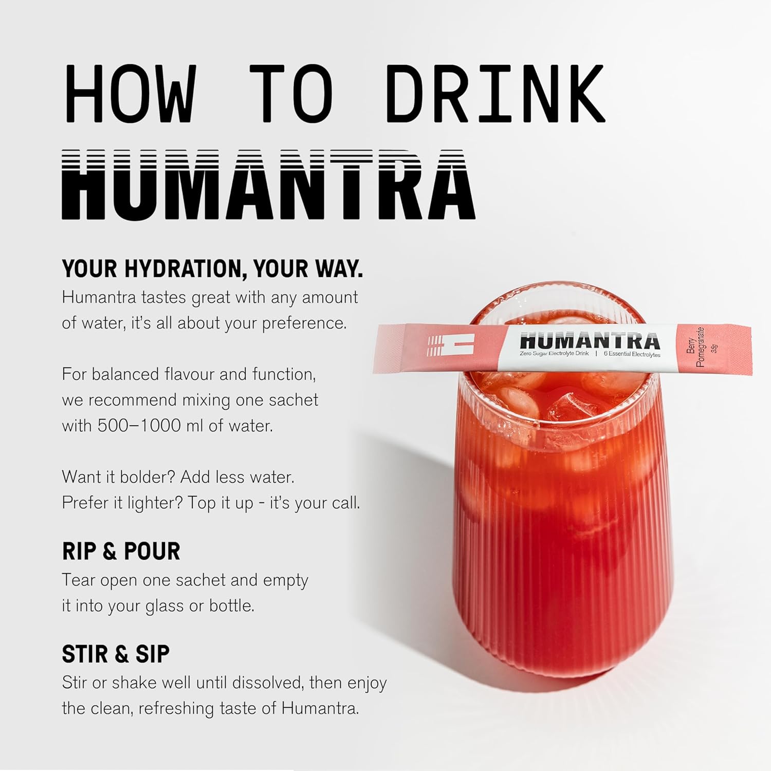 Humantra Electrolyte Packets | Zero Sugar | W/ 6 Electrolytes | Electrolytes Powder (20 Count, Berry Pomegranate) - Image 6