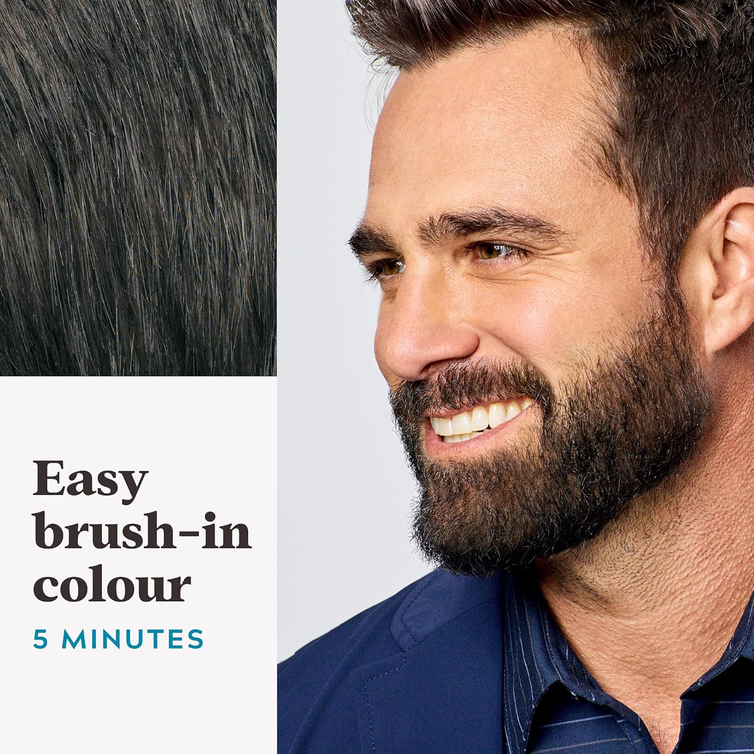 Just for men Moustache & Beard Dark Brown Dye, Eliminates Grey for a Thicker & Fuller Look M45 - Image 5