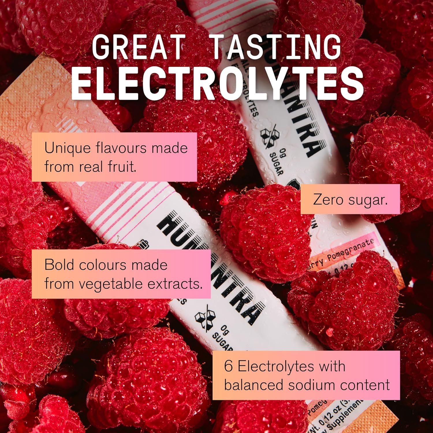 Humantra Electrolyte Packets | Zero Sugar | W/ 6 Electrolytes | Electrolytes Powder (20 Count, Berry Pomegranate) - Image 3