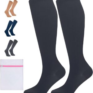 360 RELIEF Compression Socks for Women & Men - 15-20 mmHg Travel Flight Socks – Graduated Support - Ideal for Running, Cycling & during Maternity - with Laundry Bag