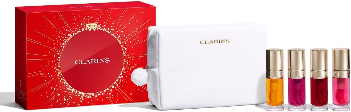 Clarins Gift Set | Radiant Lips Collection | Worth £108 | Includes 4 x Full Size Lip Comfort Oils