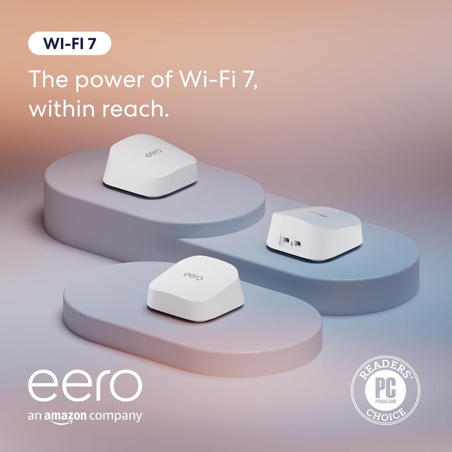 Amazon eero 7 dual-band mesh Wi-Fi 7 router (newest model) – Supports internet plans up to 2.5 Gbps, Coverage up to 560 m², 3-pack - Image 2