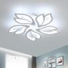 LED Ceiling Light, 65W 5850LM Modern Design Ceiling Lighting, 5 Lights Living Room Ceiling Light Acrylic White Flower Fittings Ceilings for Bedroom, Kitchen, Dining Room 6500K Cool White