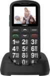 Big Button Mobile Phone for Elderly Easy to Use Basic Mobile Phone SIM Free Unlocked Senior Phone with SOS Button, Speed Dial, 800mAh, Bluetooth and Charging Dock-Black