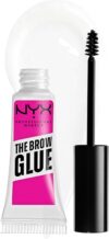 NYX Professional Makeup Brow Gel, The Brow Glue, Eye Brow Gel, Vegan Formula, Instant Brow Styler for Laminated Brow Look with 24 Hour Extreme Hold, Non-Sticky and Transparent, Clear