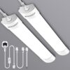 LED Batten Lights 2 Pack, Waterproof Plug in Strip Lights with Switch, IP65 Linkable Strip Lights for Garage, Ceiling, Shed, Wall, Workshop, Office, 6500K Daylight, 4FT, 120cm, 36W