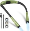 Glocusent Reading Light Book Light, Orignal Neck Light with 3 Colors & 6 Brightness Levels, Bendable Arms, Rechargeable Book Lamp, Long Lasting, Perfect for Reading, Knitting, Camping
