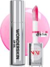 Wonderskin Lip Oil Rehab Serum – Color Changing Lip Oil from Clear to Pink – PH-activated, Non-sticky & Hydrating Tinted Serum for Dry Lips (Kissed)