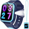 Kids Smart Watch，4G Smartwatch with GPS，800mAh Battery, Video Calls, SOS，LED Flashlight，Classroom Mode,Games,Camera, IP68 Waterproof，Kids Watch for Boys Girls Toys Birthday Gifts for 4-12 Years Old