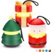 EverBrite Christmas Lantern Set, Holiday Decorations & Gifts for Women and Men, 5 Light Modes AAA Batteries Included, Indoor & Outdoor Use, 3-Pack Santa Claus + Christmas Tree + Gift Box (1 Each)
