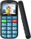 uleway Big Button Mobile Phone for Elderly – Easy to Use Basic Device With SOS Emergency Button, Large Volume, Flashlight, FM Radio (Black)