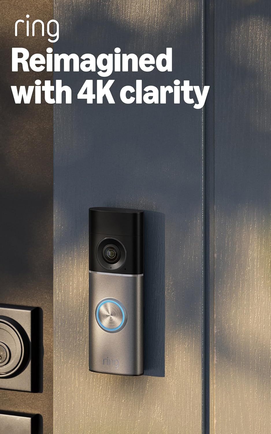Ring Wired Video Doorbell Pro (newest gen) Plug-in | Video Doorbell Camera with Retinal 4K, up to 10x Enhanced Zoom | Wide Field of View | Radar Detection | 30-day free trial of Ring Subscription Plan