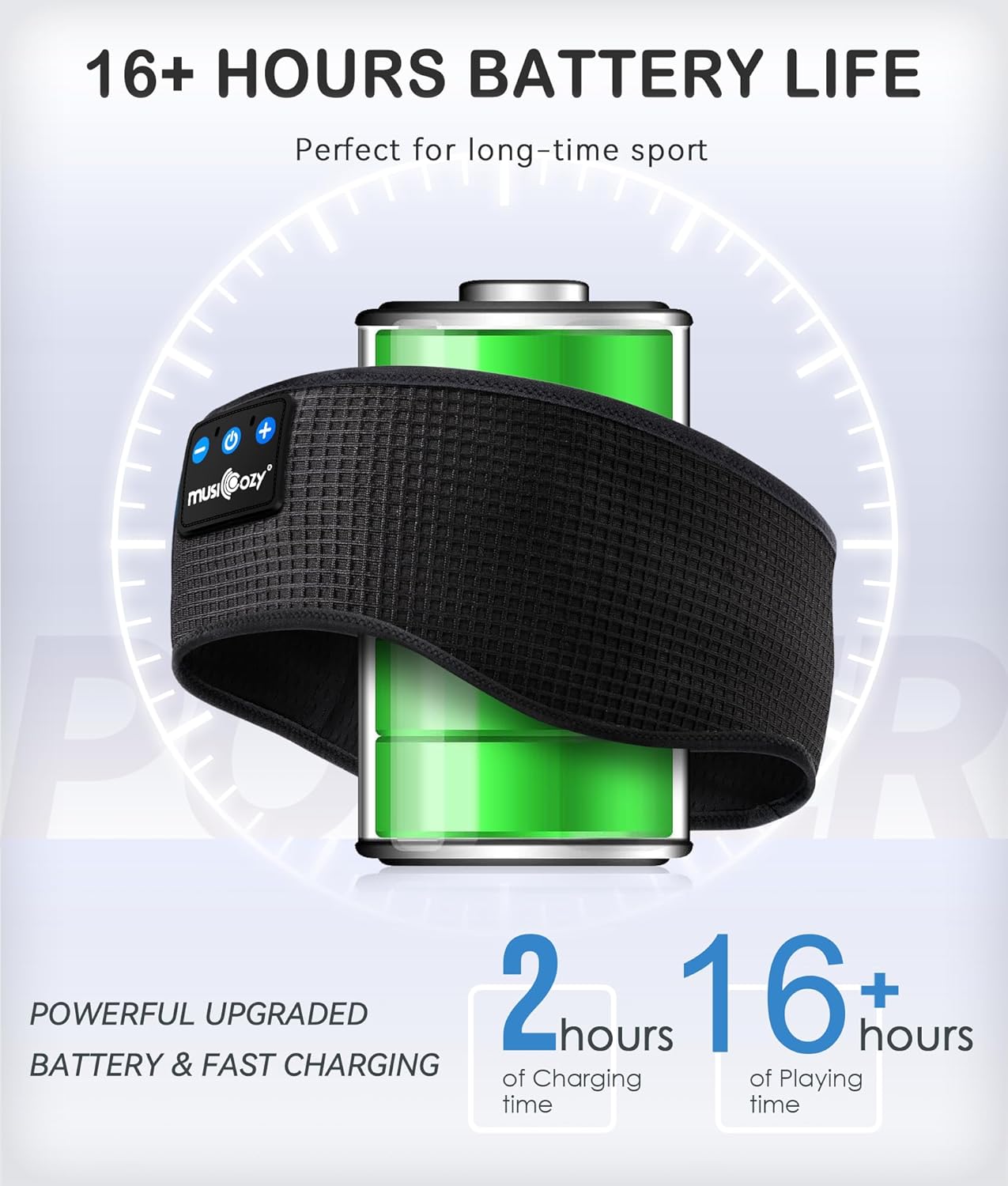 MUSICOZY Sleep Headphones Headband Bluetooth Soft Headphones for Sleeping & Sport with Thin Speakers,Wireless Music Earphones Tech Gifts for Men Women Teens Yoga Workout Fitness Relax Travel - Image 5