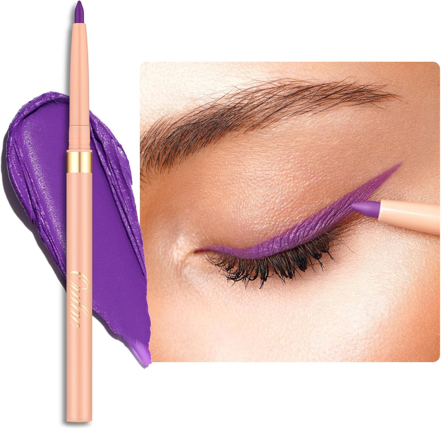 OULAC Matte Purple Eye Liner Pencils Waterproof, Smudge-proof Retractable Eyeliner Lasts 24H +, Highly Pigmented and Smooth, Long-lasting Formula, Vegan (08) Well-dressed
