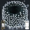 120M 1000 LED Outdoor Fairy Lights, Christmas Tree Lights Plug in 8 Modes Remote Control Mains Powered Waterproof String Lights for Garden, Yard, Wedding, Party Decor- Cool White