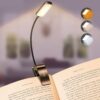 Gritin 9 LED Clip on Book Light, 3 Eye-Protecting Modes Flexible Reading Light Book Lamp (Warm&Cool White) -Stepless Dimming, Rechargeable, Long Battery Life, 4-Level Power Indicator