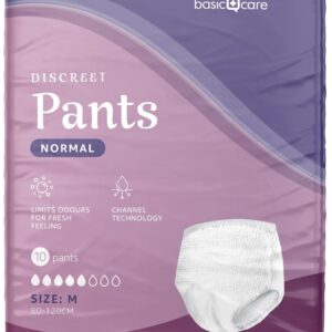 Amazon Basic Care Lady Pants Discreet Medium - 40 Count (4 Packs of 10), White
