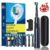 Smart Rotating Electric Toothbrush with Round Head and Travel Box, Automatic Deep Cleaning, Rechargeable Soft Bristle for Adults, USB Charging, Lithium Polymer Battery, Adult Electric Toothbrush|Vibrant Display|Ergonomic Design|Back to School